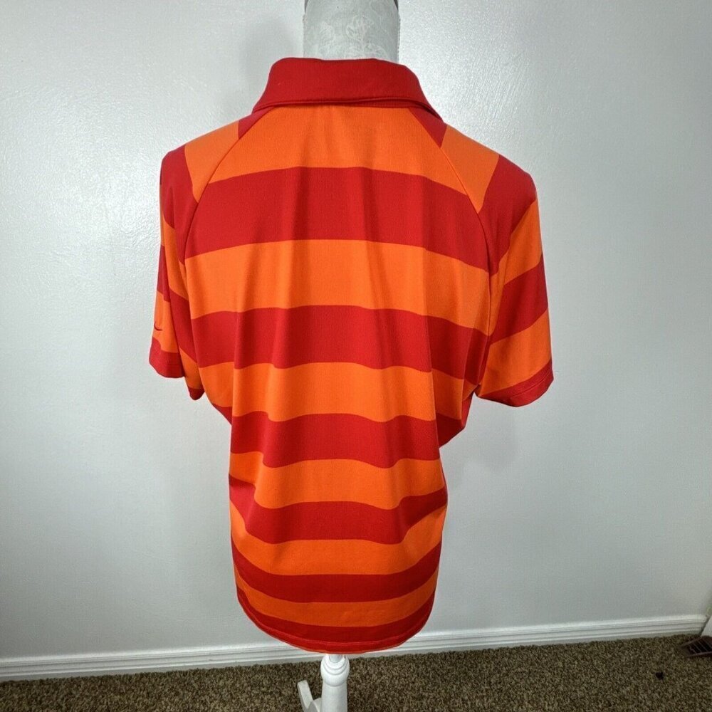 Nike Golf Tour‎ Performance Women's L Polo Shirt Orange Striped EUC - Picture 8 of 16